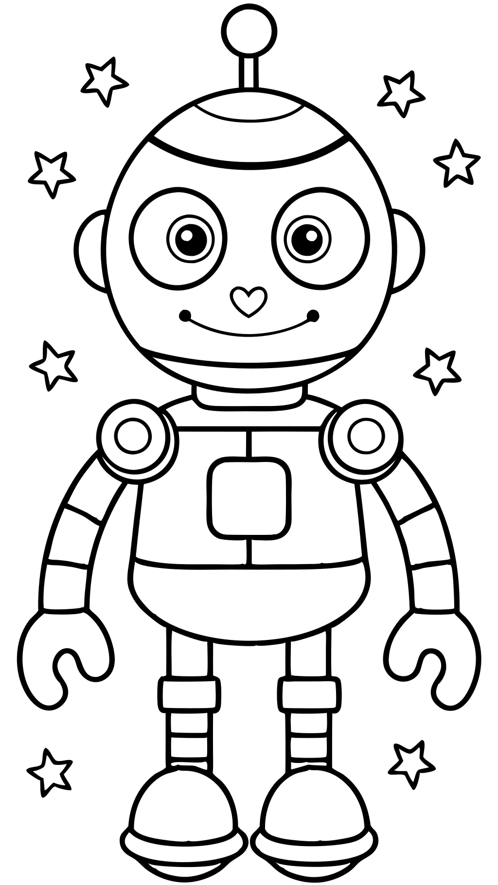 coloriages de robot mignon